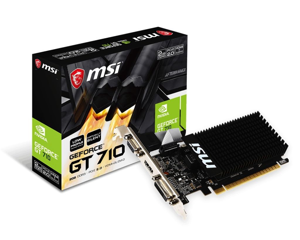 MSI ファンレス・ロープロファイル対応 GeForce GT 710 グラフィックスカード メモリ2GBモデル GT 710 2GD3H LP|花丸良品堂 店