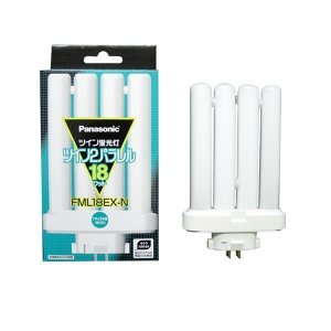 パナソニック ケース販売 10個セット コンパクト形蛍光灯 18W ナチュラル色(3波長形昼白色) ツイン蛍光灯 ツイン2パラレル(4本平面ブリッジ) FML18EX-N_set｜花丸良品堂　店