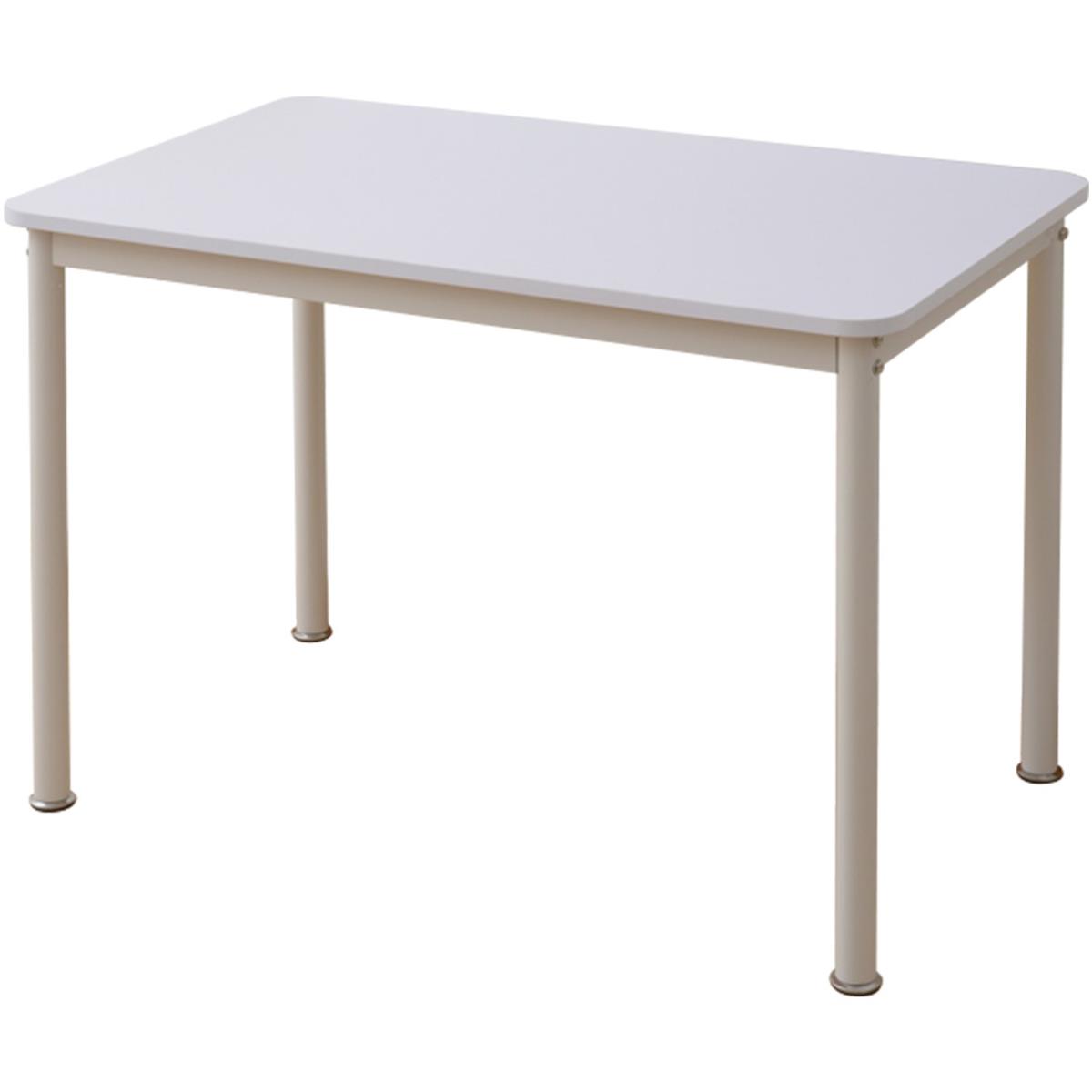 山善(YAMAZEN) パソコンデスク 幅100cm (奥行60×高さ70cm) 耐荷重80kg (傷や汚れに強い天板/アジャスター付き/角が丸い) 組立品 オフ ホワイト/アイボリー MFD-1060R(OW/IV)|花丸良品堂 店