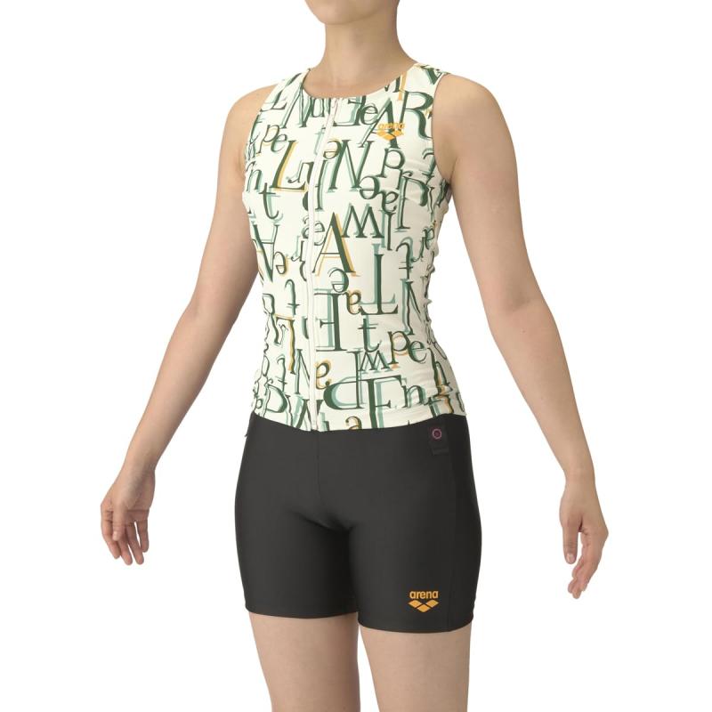 arena(アリーナ) フィットネス水着 レディース 水泳 スイミング カバーバック 差し込みパッド フィットネス向け AS5FWF54L