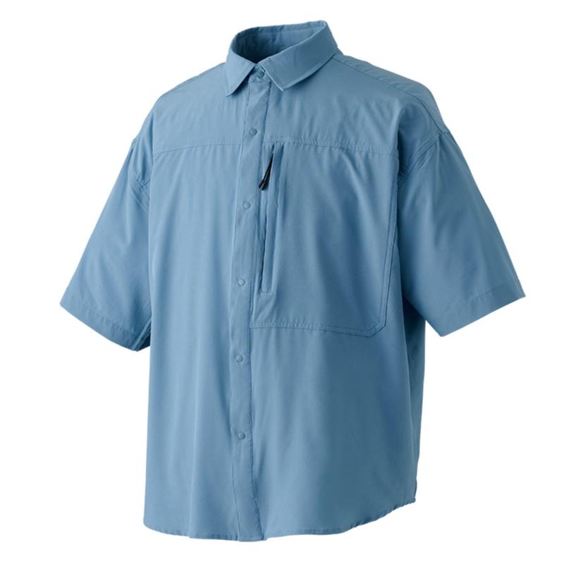 リバレイ (Rivalley) RV フィッシングハーフシャツ 2XL ブルーグレー 5455