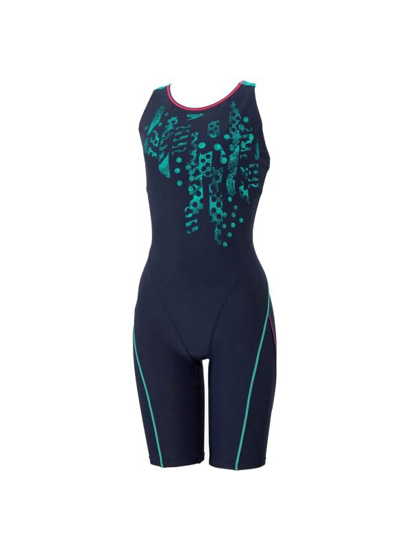 Speedo(スピード) 【フィットネス用】レディース Crash Dot Loosen Kneeskin クラッシュドットルースンニースキン ニースキン/オールインワン水着 SFW12505 エクササイズ ストレッチ トレーニング|はなまるショップ
