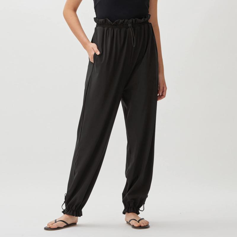 [機敏さ] 水陸両用 レディース 空想科学小説 Gather Pants ステイフィットギャザーパンツ ロングズボン下 SFW92331 ハイウエストワイドシルエット UV取りすてる役立つこと 溜まり場 町 余暇