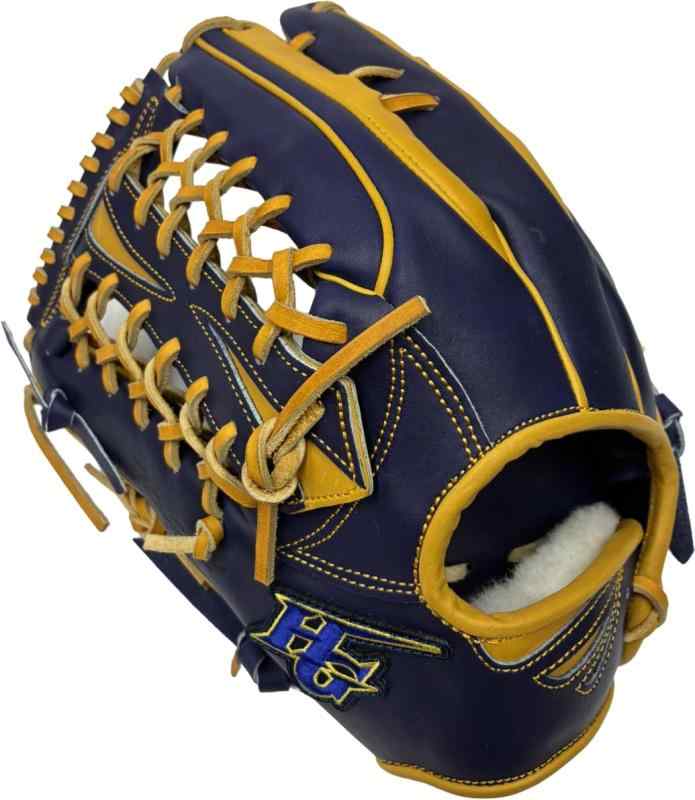 HI-GOLD ハイゴールド 硬式・軟式兼用 オールラウンド用グラブ 真極 MKG-5011 ネイビー×ライトタン RH 左投 投手用 ピッチャー 指カバーつき