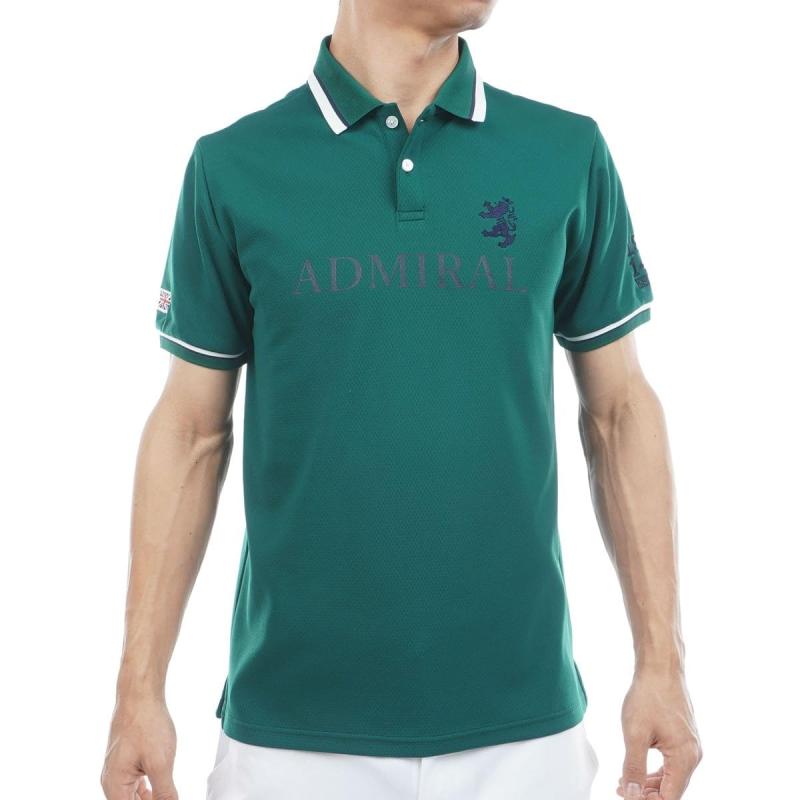 Admiral GOLF(アドミラル ゴルフ) メンズ ゴルフ御召しもの カラタッチ ロゴタイプスポーツシャツ 暗然たる緑であること M大きさ ADMA613