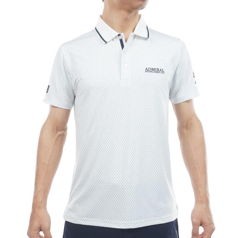 Admiral GOLF(アドミラル ゴルフ) メンズ ゴルフ御召しもの ?紋柄 スポーツシャツ 白いこと L大いさ ADMA616