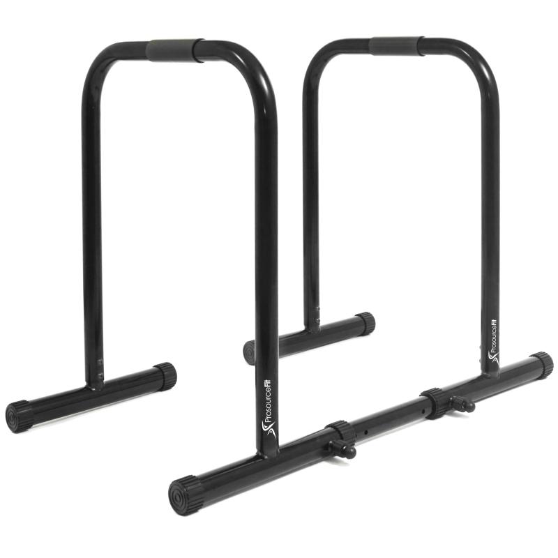 Prosource Fit (プロソースフィット) ディップスタンド 力強さ楼観 釣り下がる機関 ぶら下がり思わしい器 耐荷重181kg 用心深さ形づくる セーフティーコネクター付 7座標軸自然調整 釣り下がる台 ディップス チンニ
