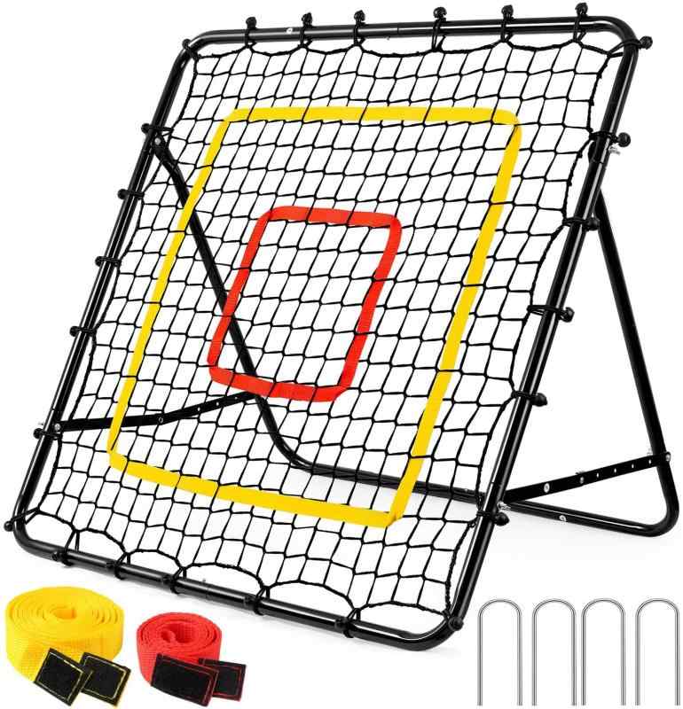 リバウンドネット 野球 サッカー用 ネット リバウンダー 練習用具 ピッチングネット テニス ハンドボール バレーボール フットサルに最適 室内外兼用 自主練習 トレーニング用 練習グッズ