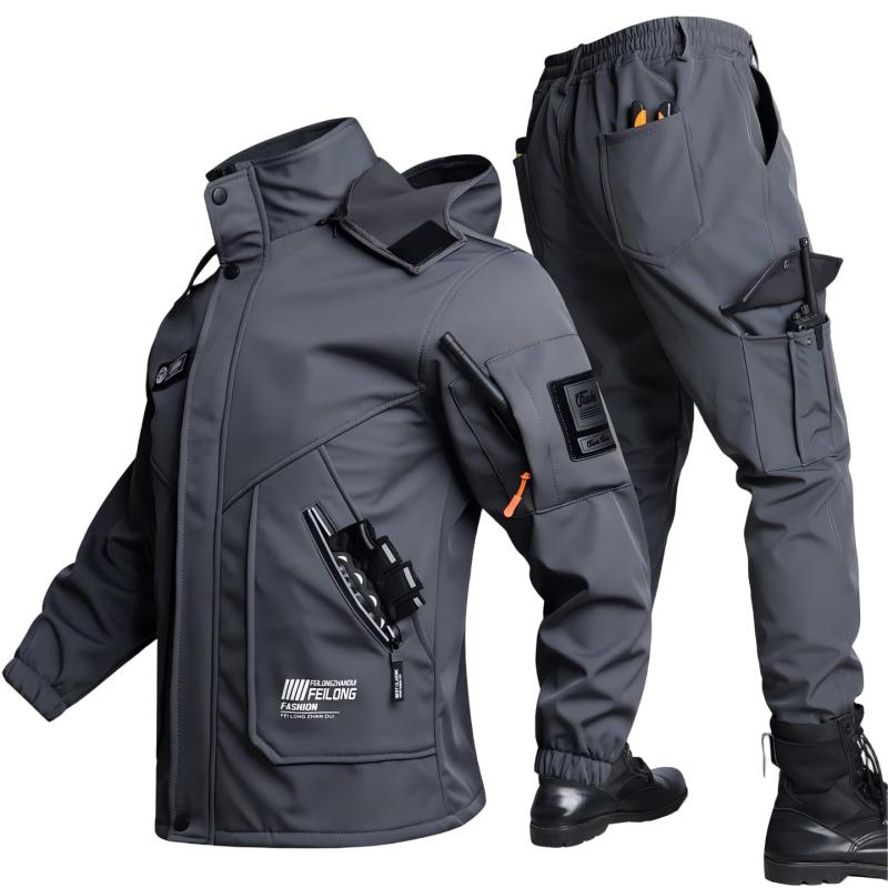 [Inkpoo] 登山ジャケット コート メンズ 上下セット 冬服 裏起毛 アウトドアジャケット 防寒 防風 耐久撥水 人気 かっこいい クール おしゃれ 体型カバー スキー ウォーキングウェア 釣り
