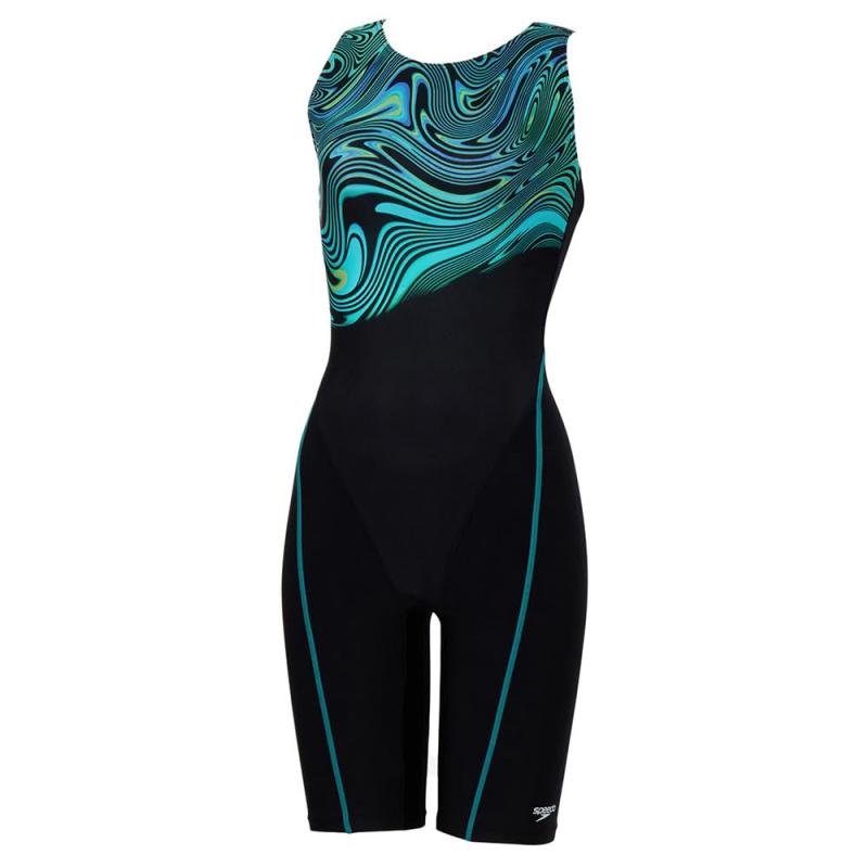 スピード（SPEEDO） オールインワン水着 レディース 水泳 アクアラバルースンニースキン 青 サイズ SFW12568 BL L（ブルー/Ｌ/Lady's）