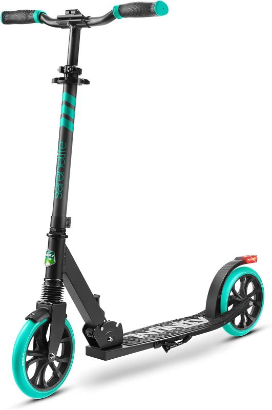SereneLife 蹴りつけるゲーム盤 成年者 赤ちゃん 折りたたみ 蹴りつけるスクータ 8in大径車輪 ABEC-7ベアリング サスペンション付き添い人 3座標軸高さ合わせる 耐荷重100kg 軽さ4.9kg 同盟罷工さあ美付 通い 通学 シェリー酒