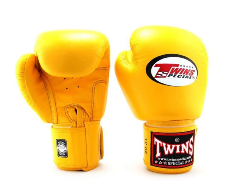 Twins Special ボクシンググローブ BGVL3 レザー MMA UFC ムエタイ キックボクシング K1 空手 トレーニング パンチンググローブ 14 oz イエロー