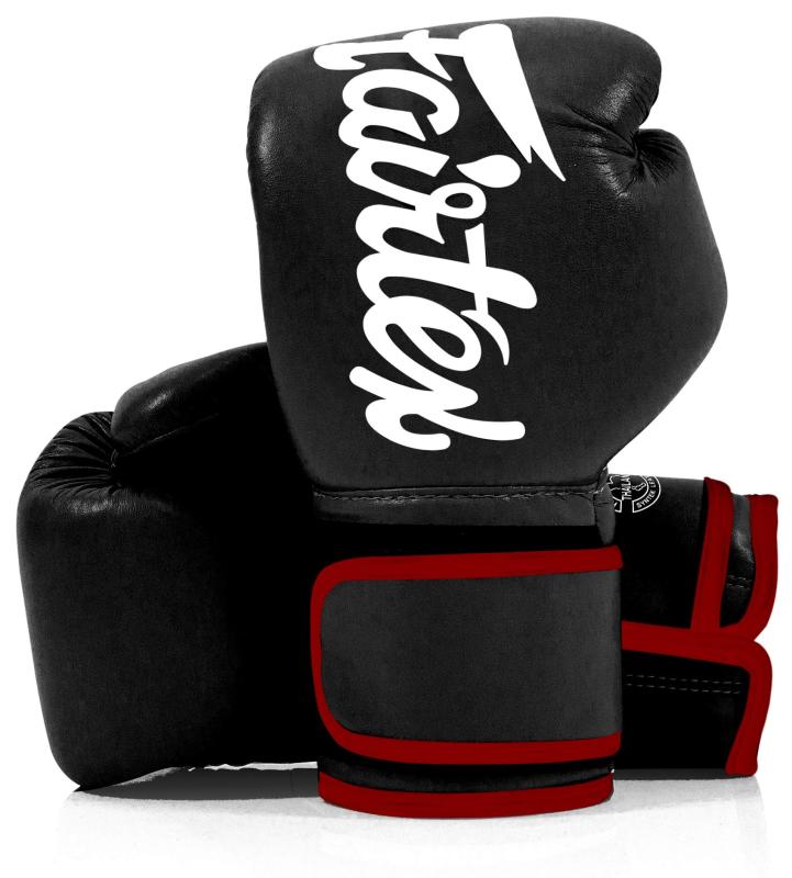 Fairtex bgv9ブラック/ホワイト/レッド色Proトレーニンググローブメキシコスタイル ? Velcro