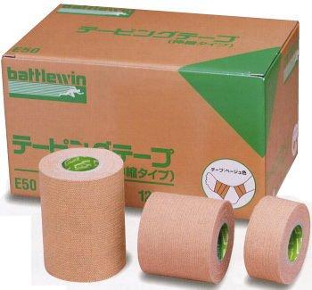 〔ニチバン〕E50 バトルウィン テーピングテープ Eタイプ(伸縮) 50mm×4m×12巻入り