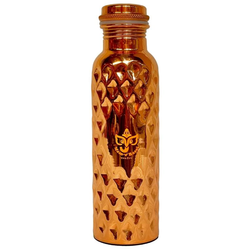Mam Rasoi 銅製お水瓶 650ml アーユルヴェーダ 思わしい イオン水 抗菌 100％純銅 お手々お手伝いさん バーラット製 メッキ産業皆無 手抜かり押しとどめるパッキン エコ親しみやすい