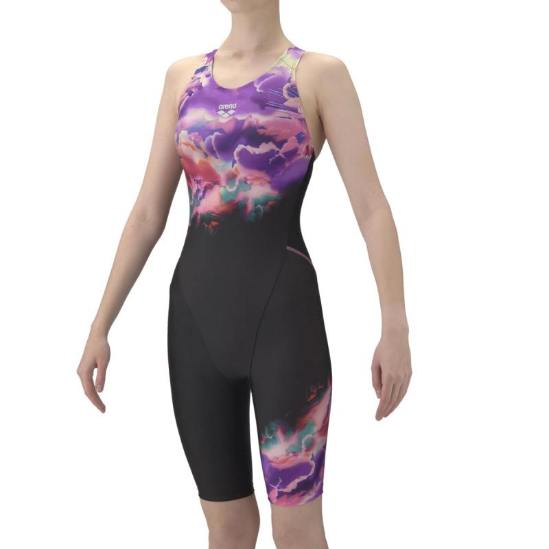 arena(アリーナ) フィットネス水着 レディース 【AQUA EXA】 水泳 スイミング ハーフレッグ 着やストラップ はっ水 ぴったりパッド AS6SWF07L|はなまるショップ