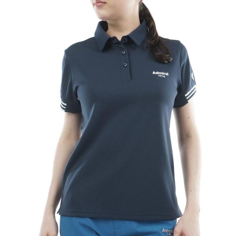 Admiral GOLF(アドミラル ゴルフ) レディース ゴルフウェア カラタッチ ワンポイントロゴシャツ ネイビー LLサイズ ADLA610|はなまるショップ