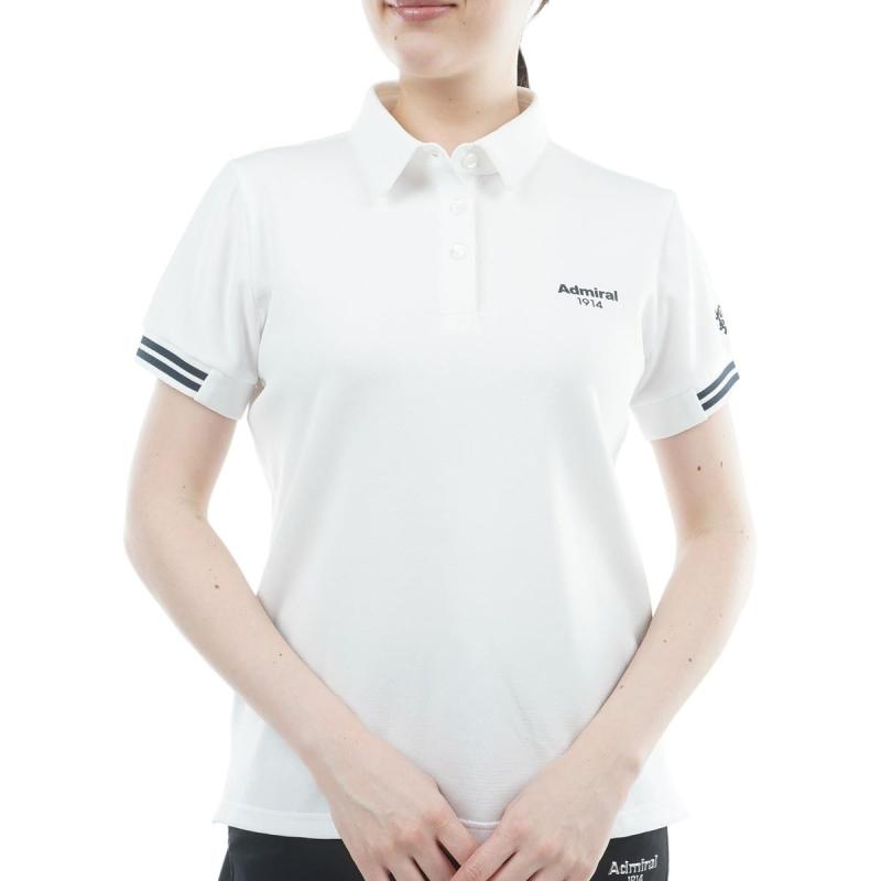 Admiral GOLF(アドミラル ゴルフ) レディース ゴルフウェア カラタッチ ワンポイントロゴシャツ ホワイト Mサイズ ADLA610|はなまるショップ