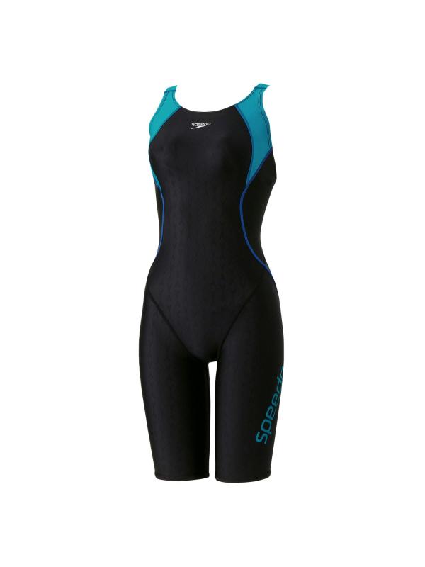 【WA聞きとどける】Speedo(迅速さ) 【フィジカルフィットネス/形づくる】 レディース FLEX Σν Comfort Lap Kneeskin フレックスシグマニューコンフォートラップニースキン オールインワン海水着 SFW12501 4分丈 透け グローブネイビー-ワイルドチェリー-アクアリウム
