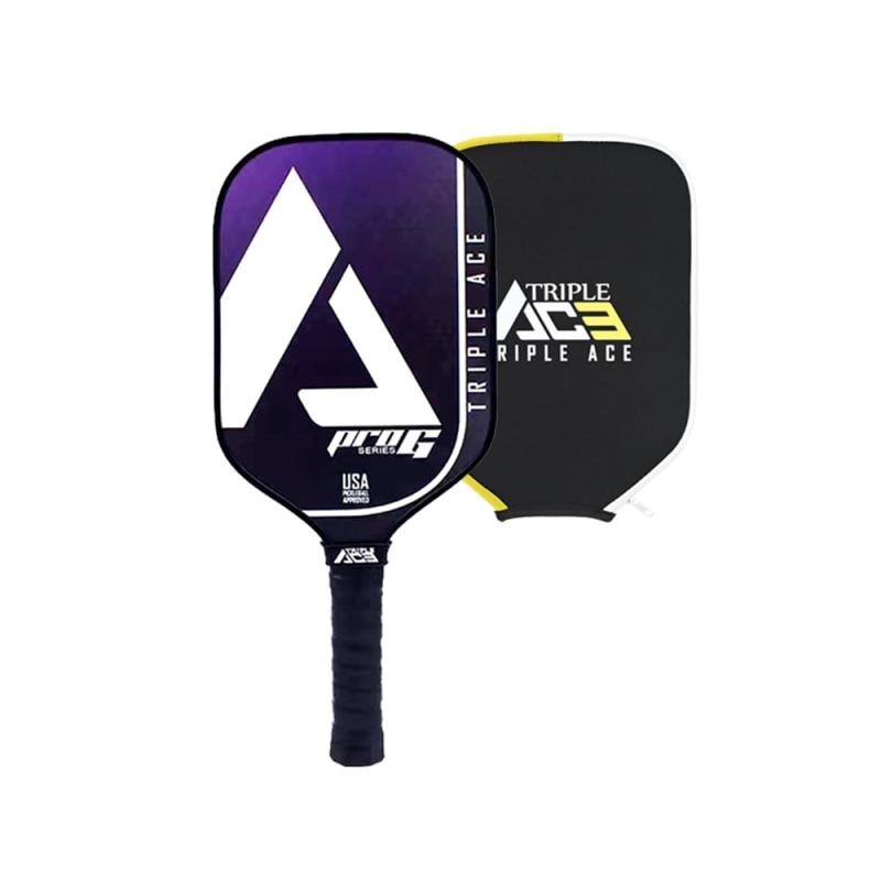 ピックルボールパドルカーボンファイバーブラックプロGマッチパドルプロフェッショナルプレーヤーのパドル Triple Ace ピックルボールパドル USAPA 認証 T-700 超軽量 215g カーボンパドル|高摩|はなまるショップ