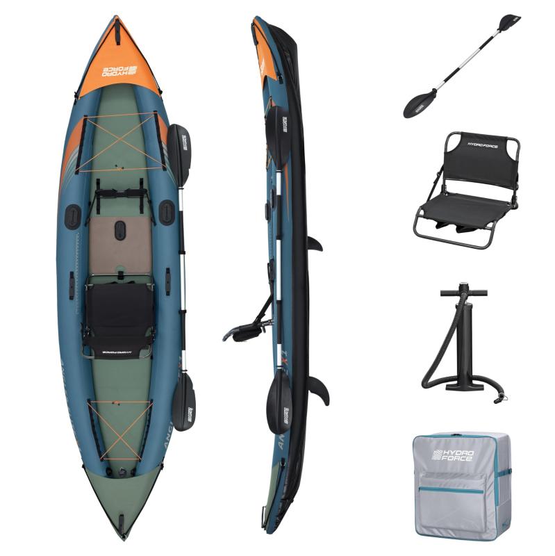 Bestway Hydro Force Angler Elite X1 フィッシングカヤック セット 1人用 釣り用カヤック インフレータブル 3.80m × 99cm 65197