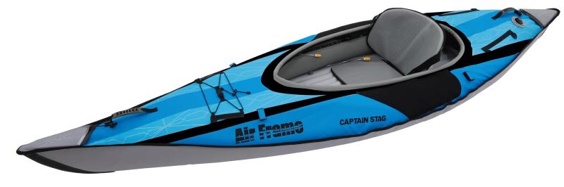 キャプテンスタッグ(CAPTAIN STAG) カヌー カヤック インフレータブルカヤック エアフレーム スポーツ ストライプ 1人乗り ポンプ・収納バッグ付属 ライトブルー US-1004