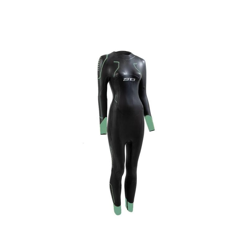 ZONE3 (ゾーンスリー) Women's Vision Wetsuit - Black/Green｜はなまるショップ
