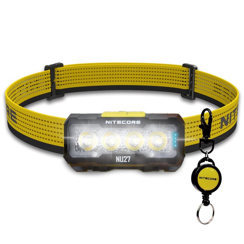 【ブランド屈指の万能ライト：日本正規】〔キーチェーン付属〕NITECORE NU27 ヘッドライトUSB-C充電式 600ルーメン 軽量56g IP66防水防塵 赤色ライト搭載 2年 (ホワイト)