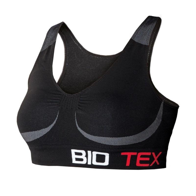 BIOTEX 運動競技 アンダーお召しもの 運動競技ブラジャー レディース [ SPORT BRA ] シームレス 伸縮性 通気性 BTEX-252 【置き目品】 ブラック-ホワイト