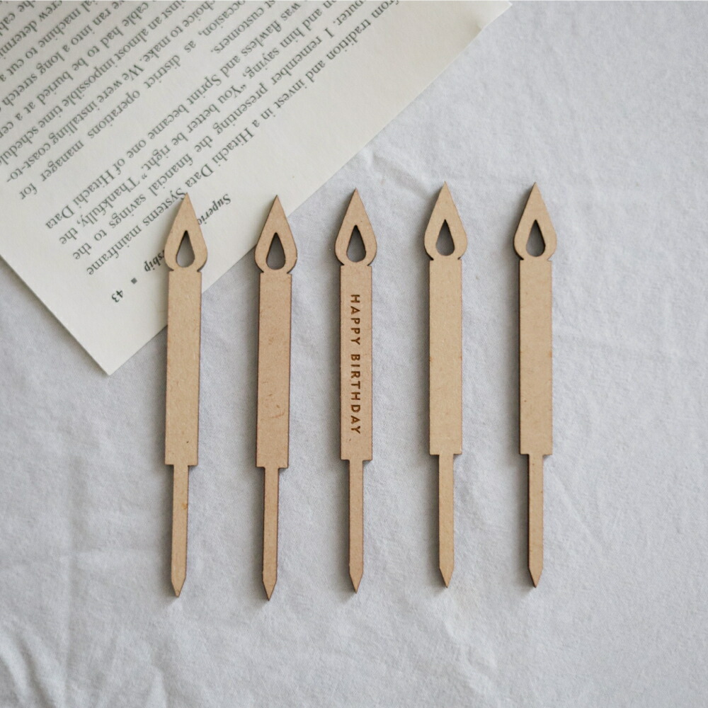 送料無料 日本製 ハッピーバースデー キャンドル ケーキトッパー 高質 5本セット ロウソク モチーフ 木製 ウッド トッパーケーキ 飾り おしゃれ 飾り付け 誕生日 Birthday Happy バースデー プレゼント お祝い ナチュラル 追跡型無料メール便