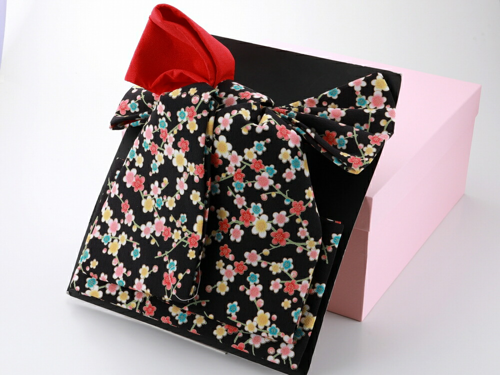 楽天市場】七五三 七歳 正絹 結び帯 女児 女の子 作り帯 黒地 豪華