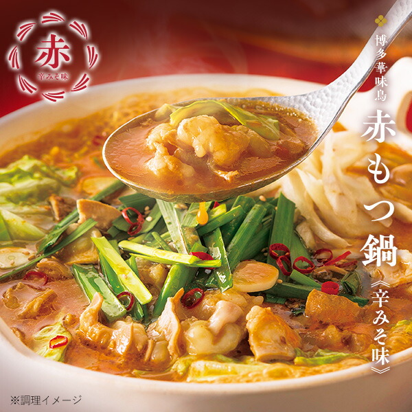 博多華味鳥 赤もつ鍋セット（辛みそ味）3～4人前　送料無料 【各種熨斗対応】【公式通販】 お歳暮 冬ギフト 鍋セット