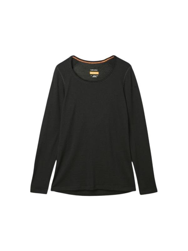 [Icebreaker] [アイスブレーカー] 長袖カットソー Tシャツ レディース W 200 Oasis LS Scoop ブラック XS｜はなむすび