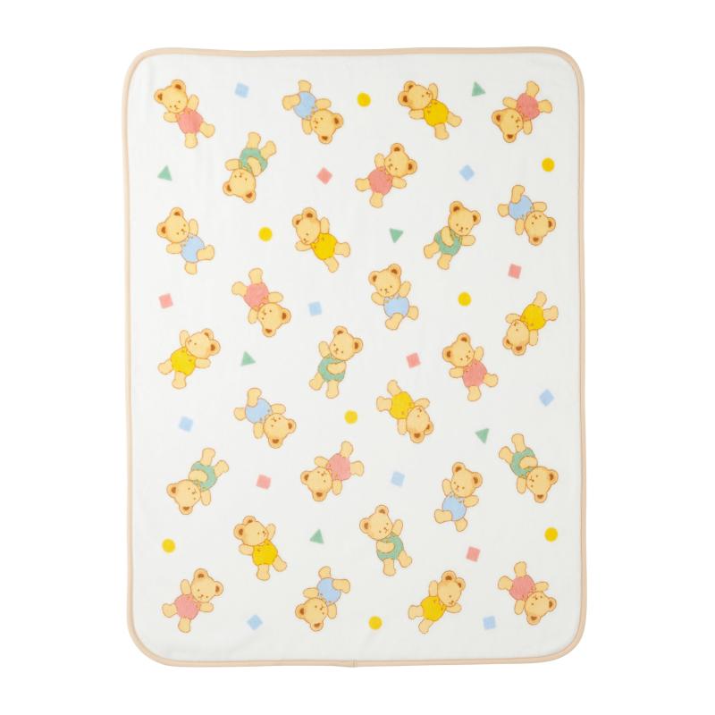 [ミキハウス] 綿織物毛布 毛布 90×115糎 くま お睡眠時間 ひざかけ 日本製 お坊っちゃん 御嬢さん もの言う花 キッズ みどり児 ベビー服 小わっぱ服 46-8385-680 象牙色