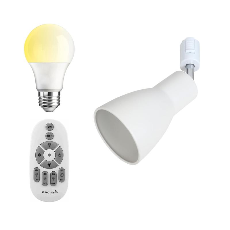 ダクトレール用 スポットライト E26 LED電球60W 80W 100W相当形付き リモコン 調光 調色 標準仕様E26口金 ダクトレール ライト 照明器具 消費電力6W 9w 12w,角度調節自由 PSE認証済み、間接照明|はなむすび