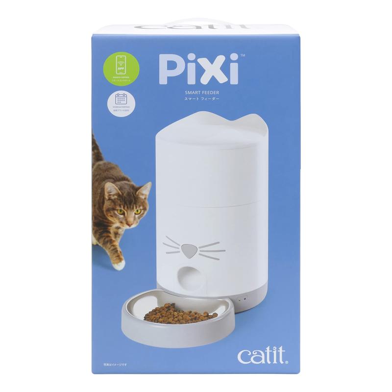 ジェックス Catit Catit Pixi かっこ良い フィーダー 猫用かっこ良い自動小銃滋養物供給器 リモートコントロール能力のある 時間割り管理すること ストッカー スマホ 適用業務聯絡