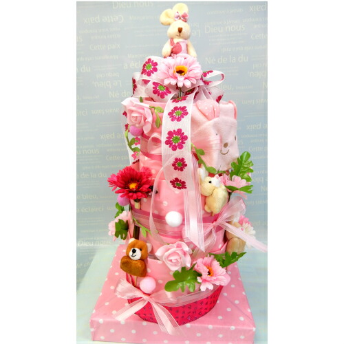 楽天市場】豪華おむつケーキ 出産祝いのプレゼントに3段の