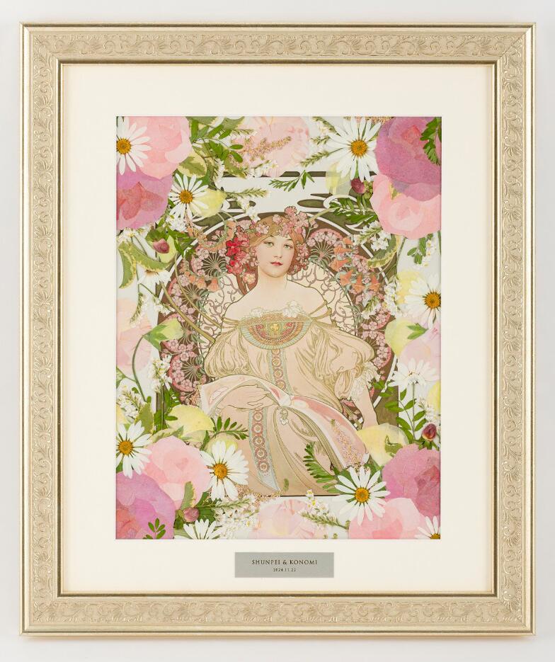 楽天市場】ブーケ押し花加工 ミュシャ（Lサイズ額）ブーケ保存 ブーケ