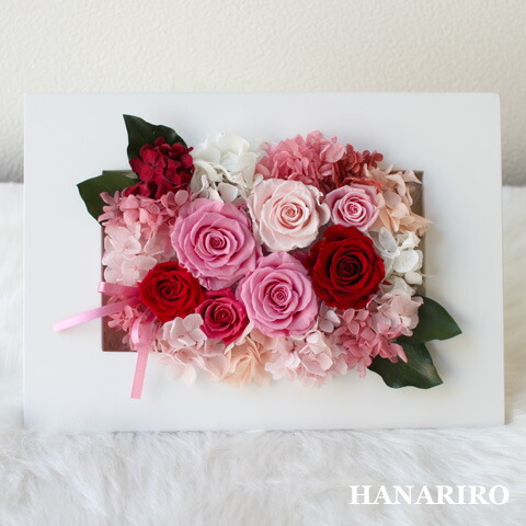 【奏（かなで）】 プリザーブドフラワー お祝い 結婚祝い 出産祝い 還暦祝い 開業祝い 開店祝い ピンク フレーム型 Instagramコレクション ギフト 送料無料 プレゼント 花 贈り物 ブリザードフラワ－ お花