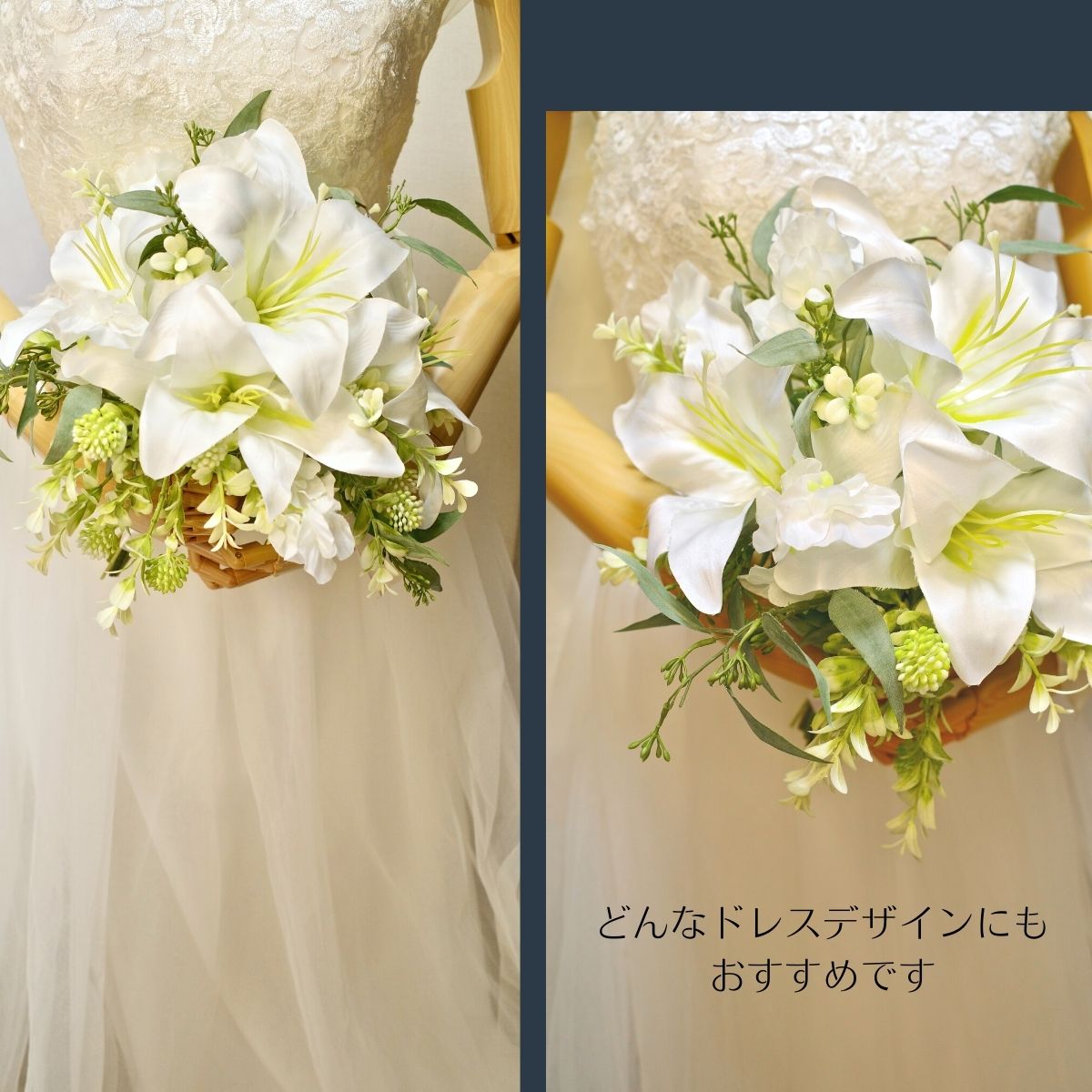 ブーケ ブートニア ウエディング 高品質造花 白 ゆり カサブランカ Dclnigeria Com