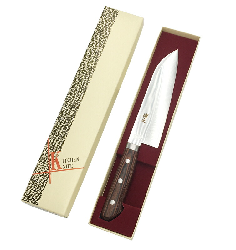 楽天市場】堺清高 DPゴールド鋼本割込包丁 三徳型 170mm ディンプル