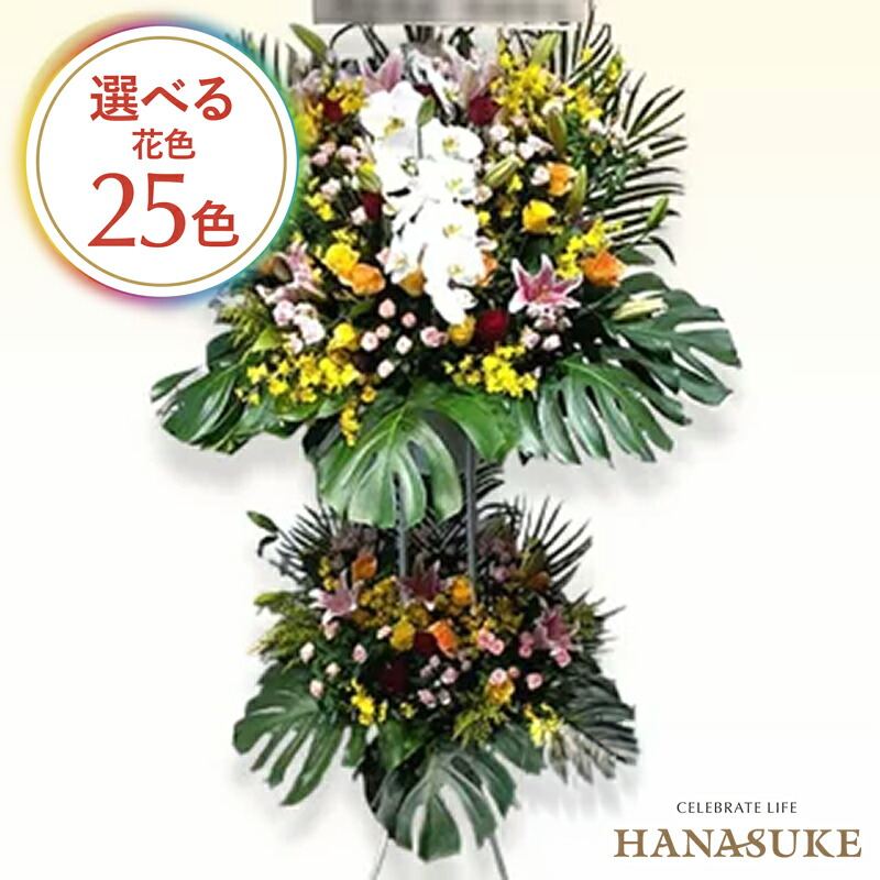 【貨物輸送無料・手渡しお届け】 開店祝賀会 祝花 花助が厳選したフローリストのモンステラ入り口・入口祝賀会照明ランプ花2段 30000円 花の冠 フラスタ 選べる花色は25色 送りとどける無料 名札付き添い人 すがた絵ニュース記事 据え付けるリコール無料 相応う 名札無料 開業祝賀会 開院祝