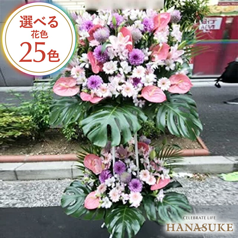 【貨物輸送無料・手渡しお届け】 開店祝賀会 祝花 花助が厳選したフローリストのモンステラ入り口・入口祝賀会照明ランプ花2段 40000円 花の冠 フラスタ 選べる花色は25色 送りとどける無料 名札付き添い人 すがた絵ニュース記事 据え付けるリコール無料 相応う 名札無料 開業祝賀会 開院祝