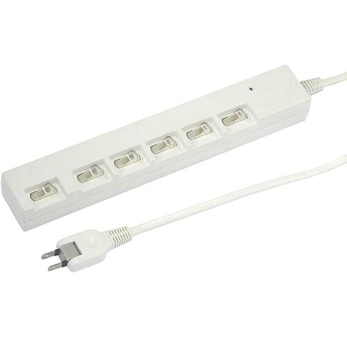 YAZAWA 10個セット横差し個別スイッチ付節電タップ Y02YBKS662WHX10