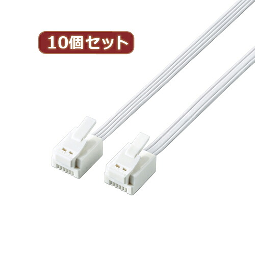 10個書き割り エレコム ツメ折れ押しとどめるモジュラーケーブル 3m 白いこと MJ-T3WHX10