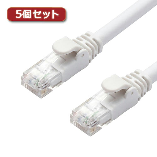 5個セットエレコム ローカルエリアネットワーク有線テレビ/CAT6A/標準尺度/7m/白いこと LD-GPA/WH7X5