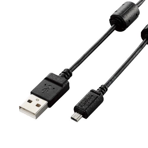 5個仕掛ける エレコム ディジカメ用USB有線テレビ(平型mini8pin) 0.5m 黒いこと DGW-F8UF05BKX5