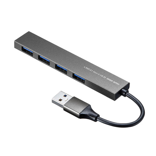 【5個セット】 サンワサプライ USB3.2 Gen1 4ポート スリムハブ USB-3H423SNX5|ショップハナテック