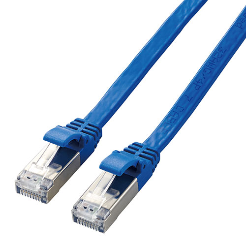 【5本セット】 エレコム LANケーブル Cat7 準拠 フラット 1m 10ギガビット LD-TWSF/BU1 LD-TWSF/BU1X5|ショップハナテック