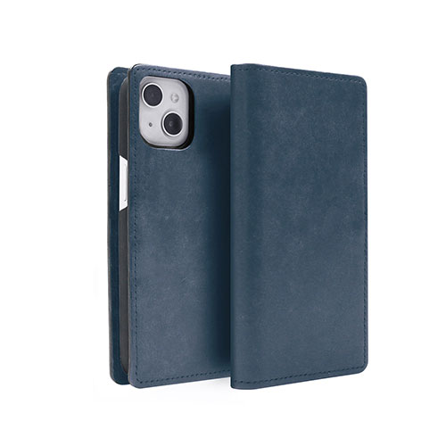【予約販売4月中旬頃入荷予定】abbi SIGNATURE MARGOTイタリアンレザーダイアリーケース for iPhone 14 ネイビー 手帳型 ABS24041i14NV